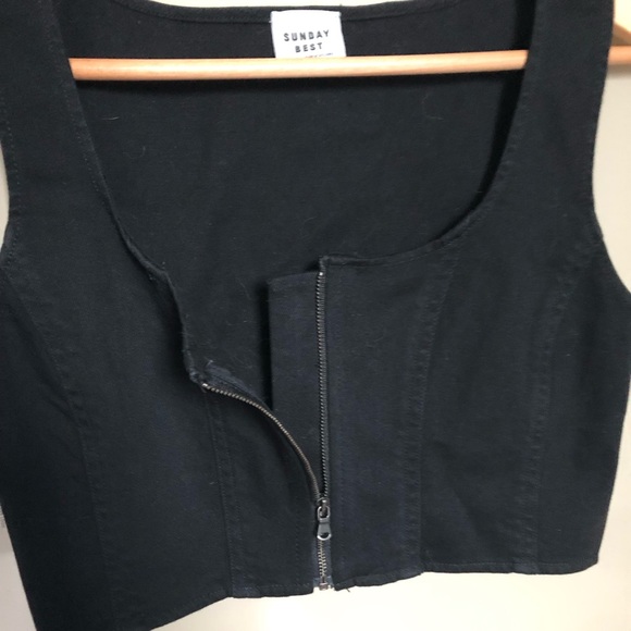 NWT SUNDAY BEST zipper bustier, SZ 4 - Picture 3 of 5